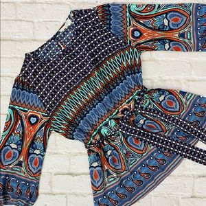 Peach Love California peplum top with 3/4 sleeves